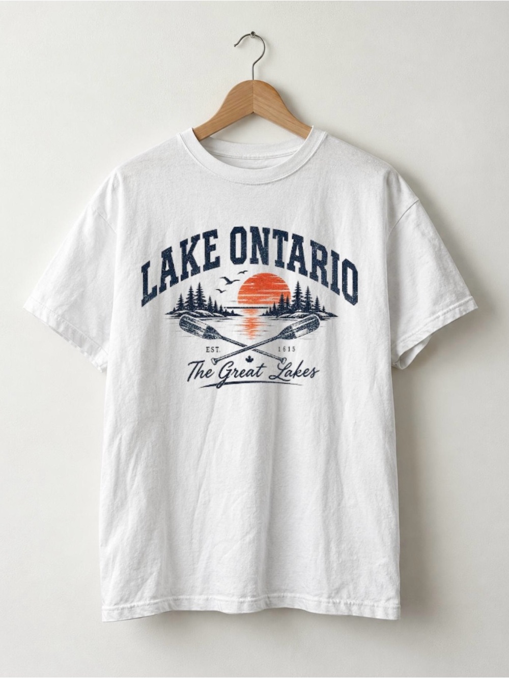 Lake Ontario Graphic Tee, Great Lakes America Tee, Vintage Lake Graphic T-Shirt